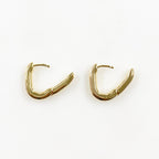 15mmx10mm Gold Plated Rounded Square Hoops Semi Thick Rounded Square (2pc)