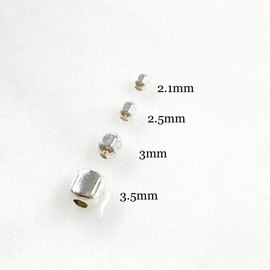 Sterling Silver or 14K Gold Filled 3mm Cubed Beads or Beads (25pc)