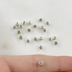 Sterling Silver 3.5mm Cubed Beads and Beads (25pc)