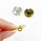 20mm Pewter Textured Button Round Curved Simple Button Matte Gold