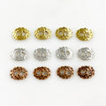 Pewter Hammered Detailed Bar Leather Connector Button Double (4pc)