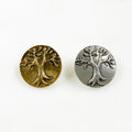 17mm Pewter Round Tree Button Antique Gold or Antique Silver