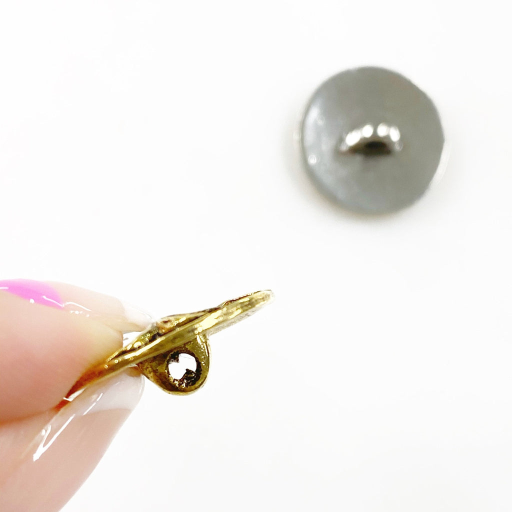 17mm Pewter Round Tree Button Antique Gold or Antique Silver