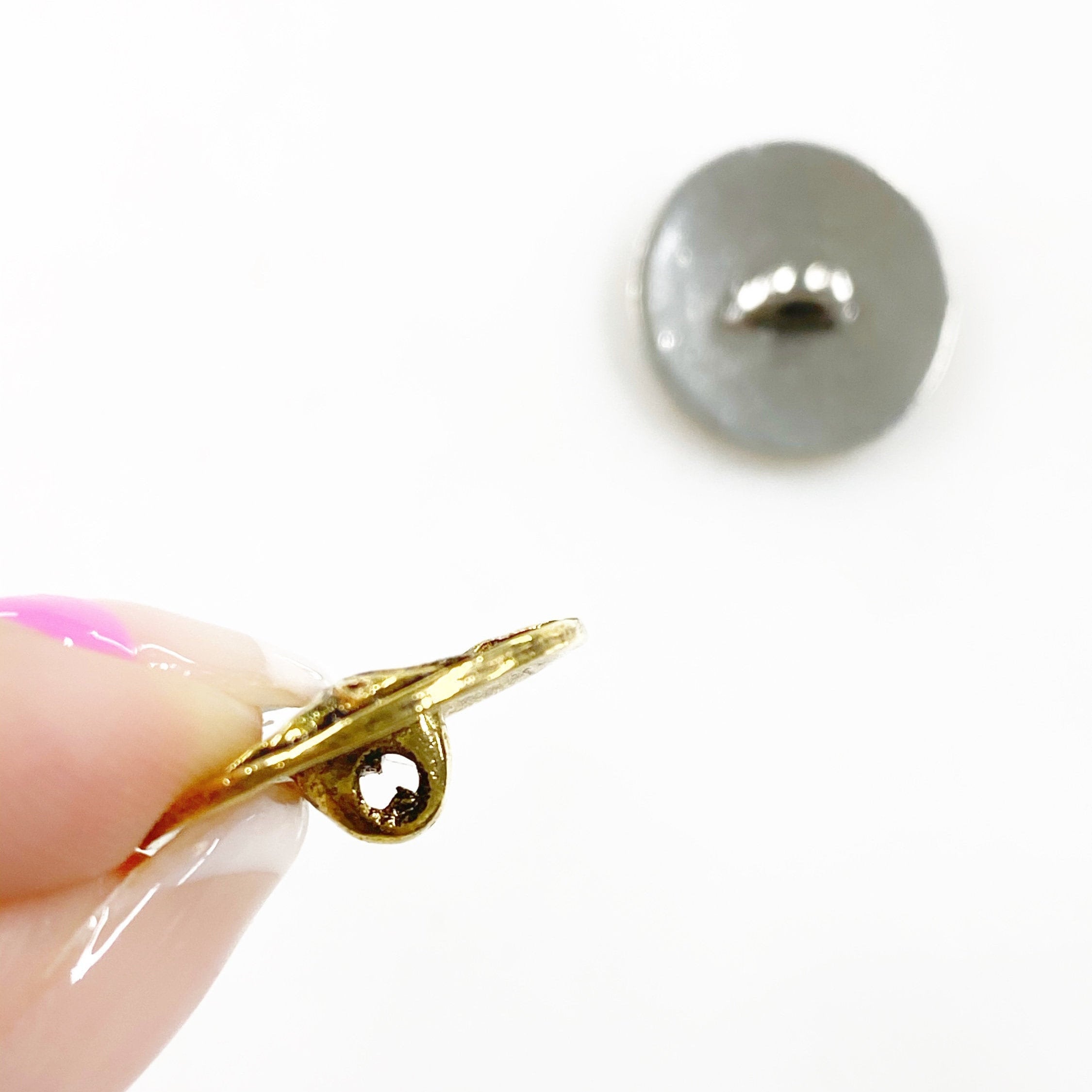 17mm Pewter Round Tree Button Antique Gold or Antique Silver