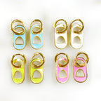 18K Gold Filled or Gold Plated Soda Pop Mini Hoops with Enamel Soda (Pair)