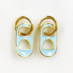 18K Gold Filled or Gold Plated Soda Pop Mini Hoops with Enamel Soda (Pair)