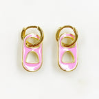 18K Gold Filled or Gold Plated Soda Pop Mini Hoops with Enamel Soda (Pair)