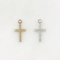 15mmx8mm Sterling Silver or 14K Gold Filled or Small Detailed Cross Charm