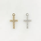 15mmx8mm Sterling Silver or 14K Gold Filled or Small Detailed Cross Charm