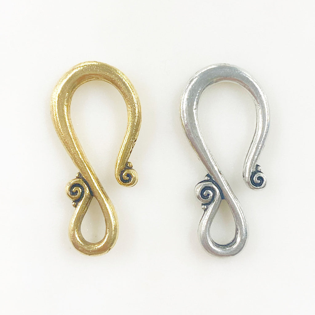 33mmx16mm Pewter S Hook Clasps Antique Gold or Antique Silver S Hook
