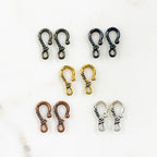 24mmx12mm Pewter S Hook Twisted Detail Clasp Findings (2pc)