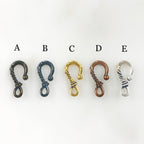 Pewter S Hook Twisted Detail Clasp Findings (2pc)