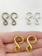 24mmx14mm Pewter Larger 2 Piece Simple S Hook S Hook Clasp Findings (2pc)