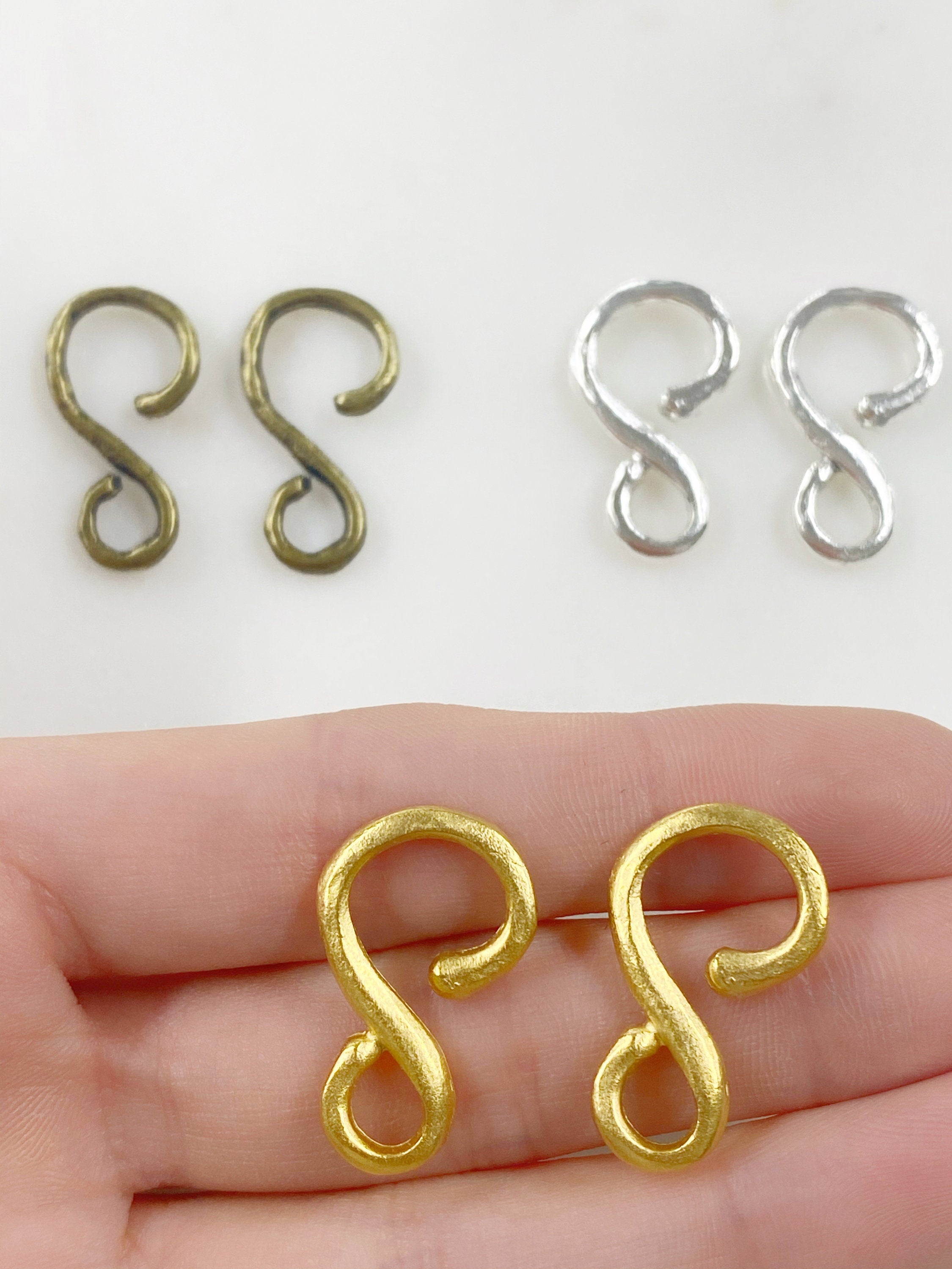24mmx14mm Pewter Larger 2 Piece Simple S Hook S Hook Clasp Findings (2pc)