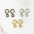 24mmx14mm Pewter Larger 2 Piece Simple S Hook S Hook Clasp Findings (2pc)