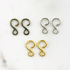 24mmx14mm Pewter Larger 2 Piece Simple S Hook S Hook Clasp Findings (2pc)