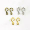 17mmx8mm Pewter Smaller 2 Piece Simple S Hook S Hook Clasp Findings (2pc)