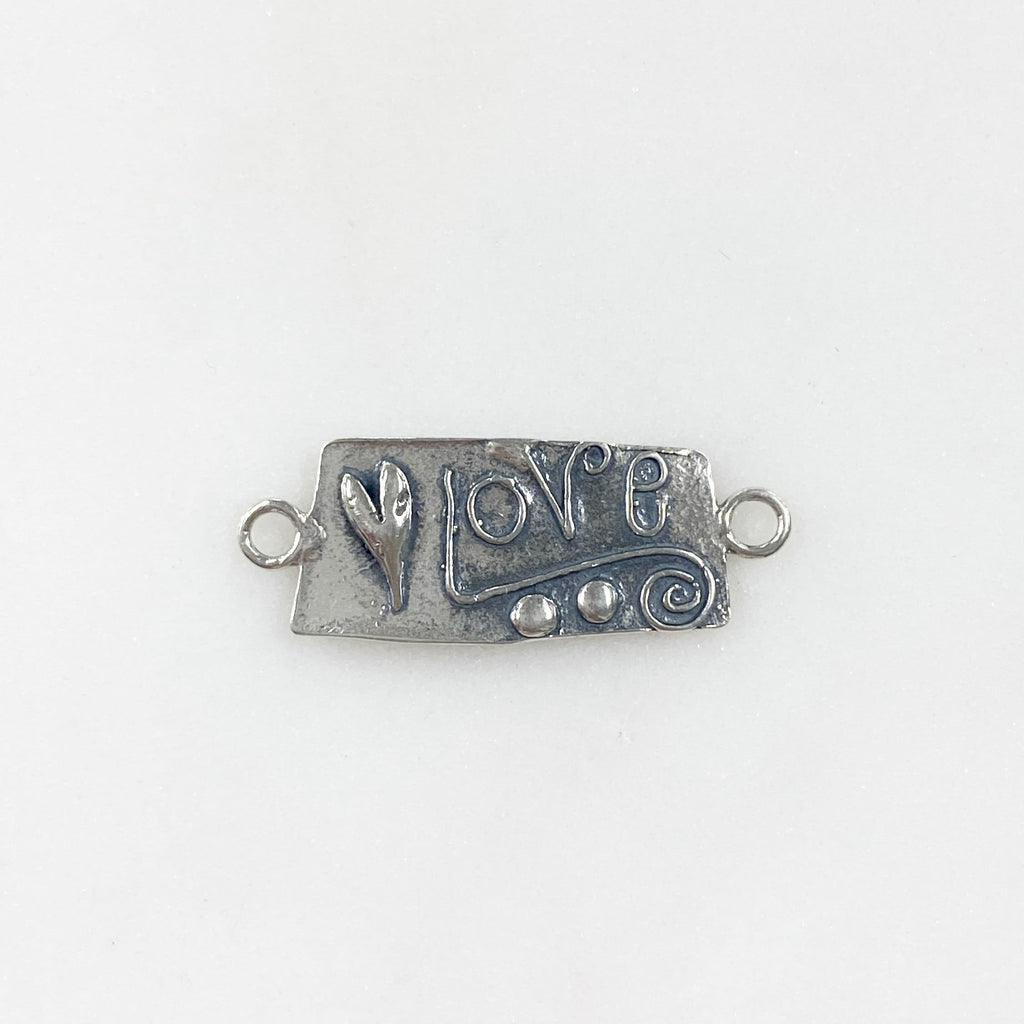26mmx10mm Sterling Silver LOVE Connector Charm Love Charm Friendship