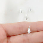 5mmx10mm Sterling Silver Pinch Bail Necklace Pendant Findings (5pc)