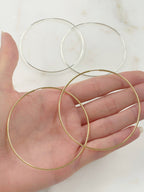 65mm Sterling Silver or 14K Gold Filled or Very Large Endless Hoop (2pc)