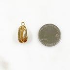 Gold Plated Natural Cowrie Shell Ocean Nautical Charm Pendant
