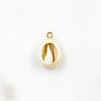 Gold Plated Natural Cowrie Shell Ocean Nautical Charm Pendant