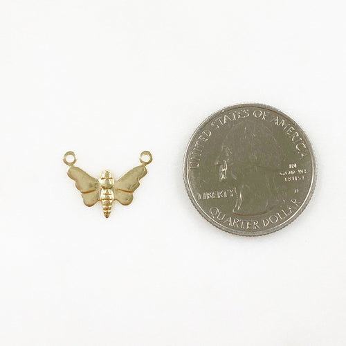 14K Gold Filled Butterfly Connector Charm Lightweight Classic Gold