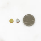 9mm Sterling Silver or Vermeil or Small Stamping Charm Smooth Flat Gold