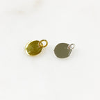 9mm Sterling Silver or Vermeil or Small Stamping Charm Smooth Flat Gold
