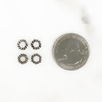 7mm Sterling Silver Small Twisted Detail Connector Ring Charm Open Ring (4pc)