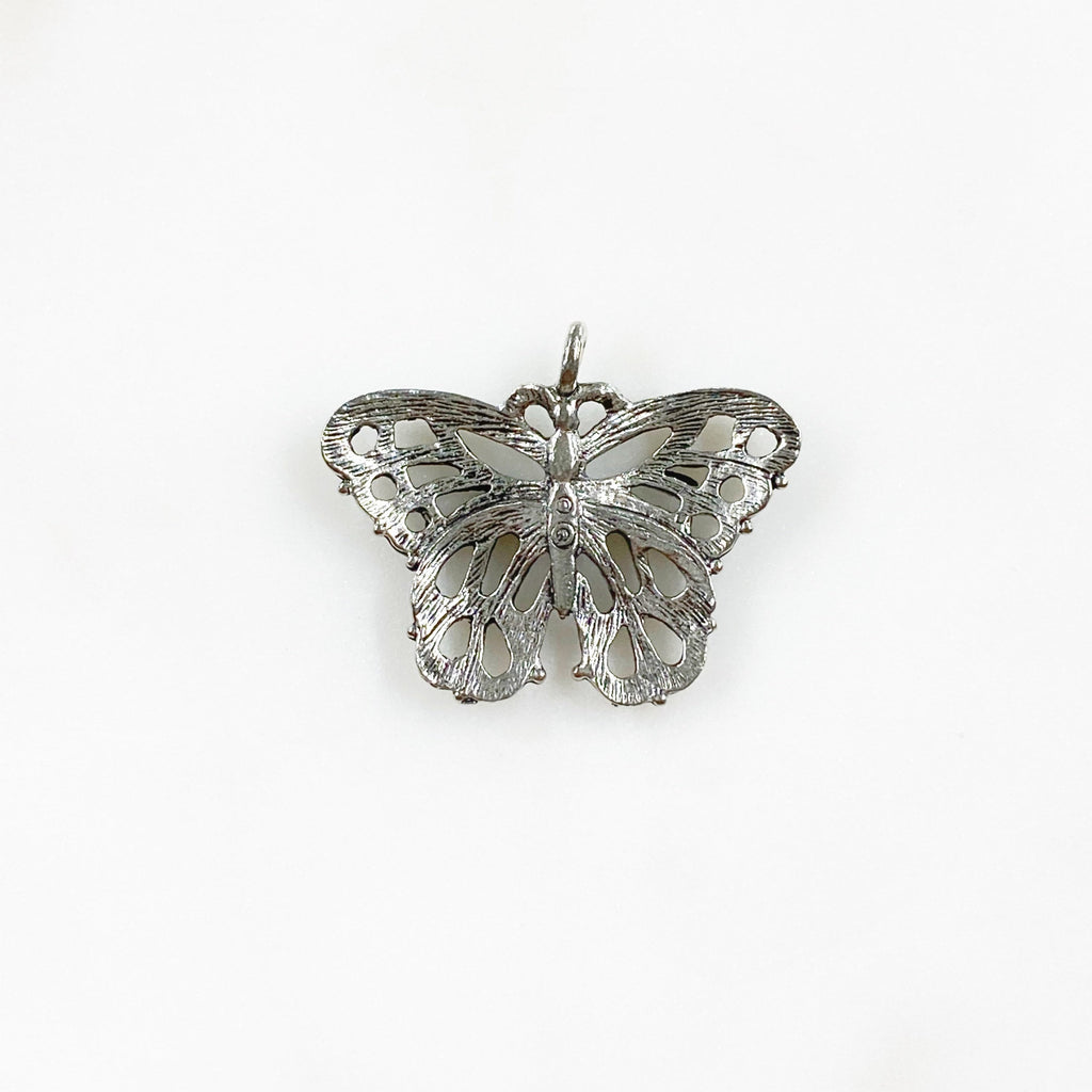 Pewter Antique Silver or Antique Gold Butterfly Pendant