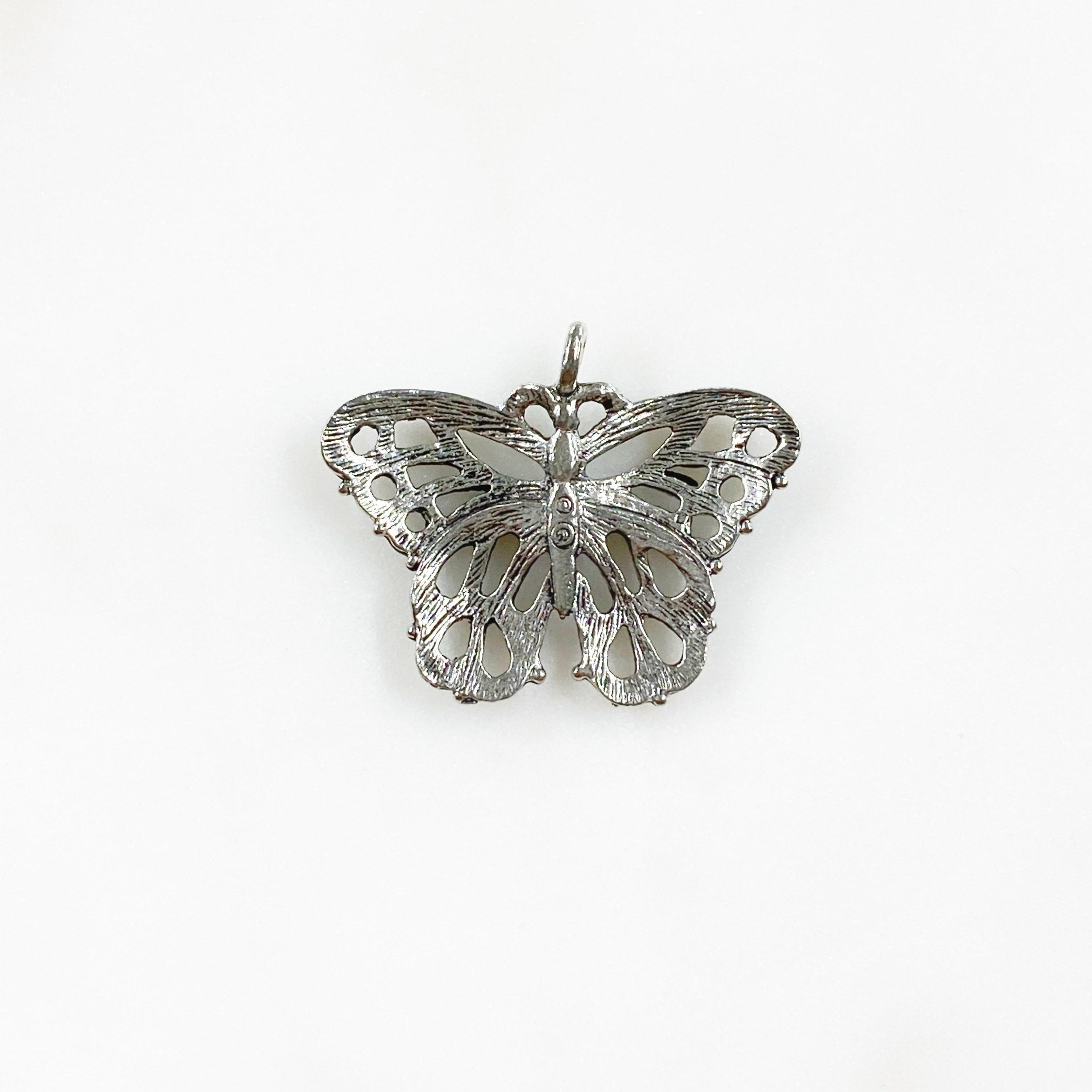 Pewter Antique Silver or Antique Gold Butterfly Pendant