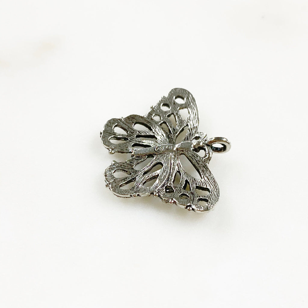 Pewter Antique Silver or Antique Gold Butterfly Pendant