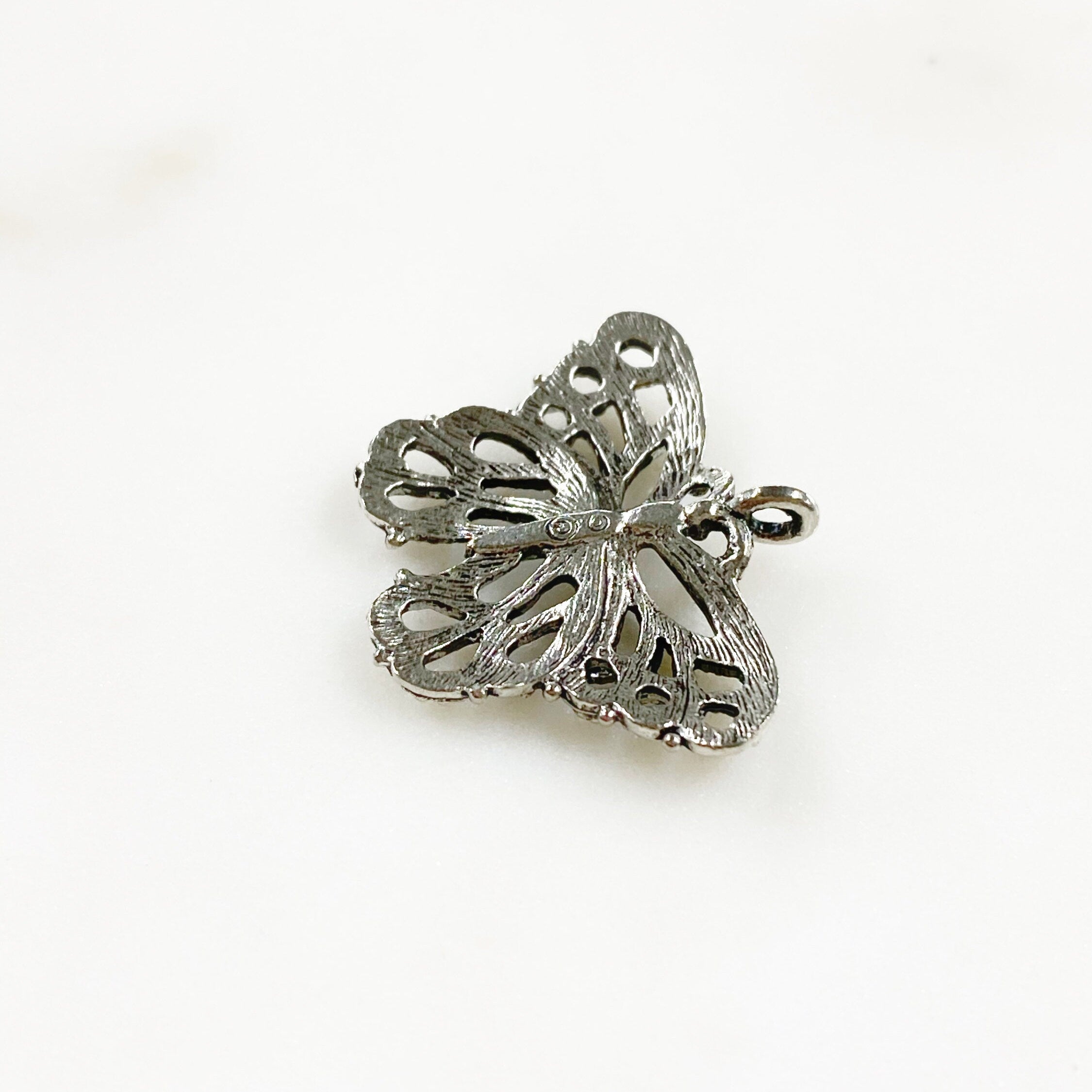 Pewter Antique Silver or Antique Gold Butterfly Pendant