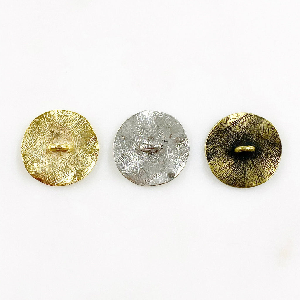 20mm Pewter Textured Button Round Curved Simple Button Matte Gold