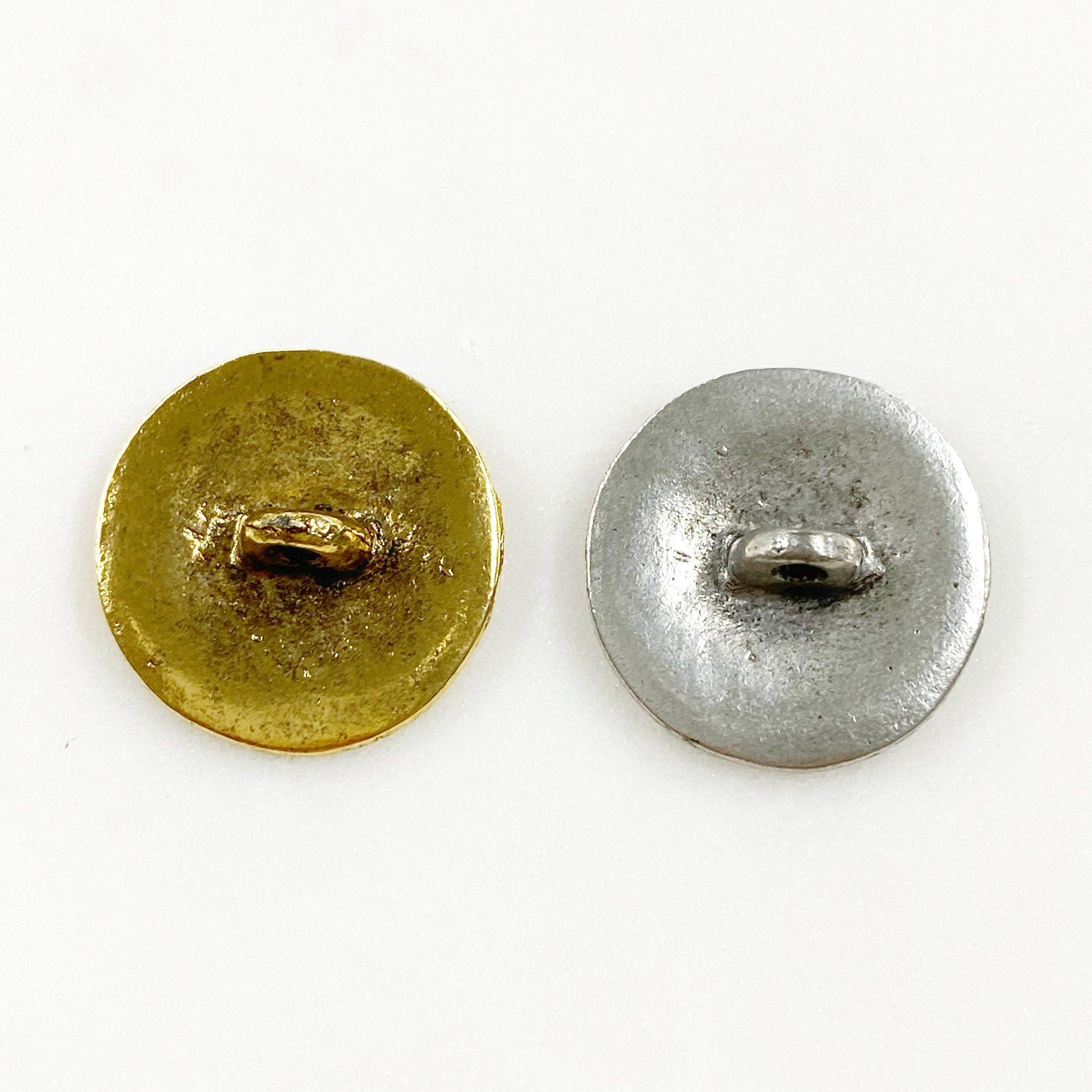 17mm Pewter Nickel Buffalo Coin Button Coin Button Antique Gold