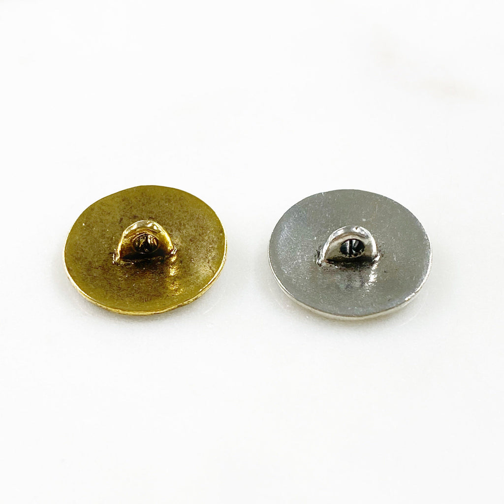 17mm Pewter Round Tree Button Antique Gold or Antique Silver