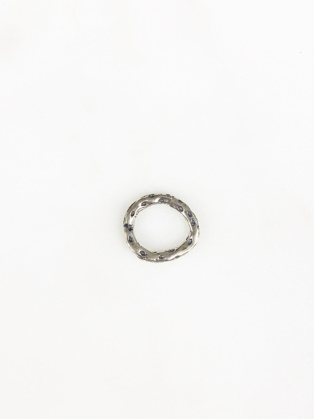 Sterling Silver Hammered Textured Raw Open Connector Ring Charm 12mm