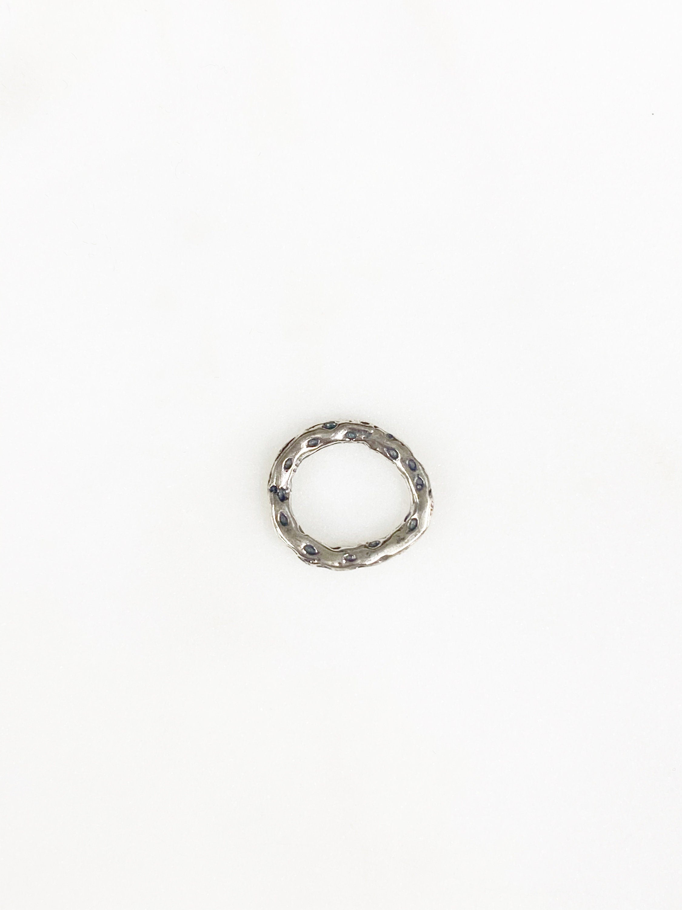 Sterling Silver Hammered Textured Raw Open Connector Ring Charm 12mm