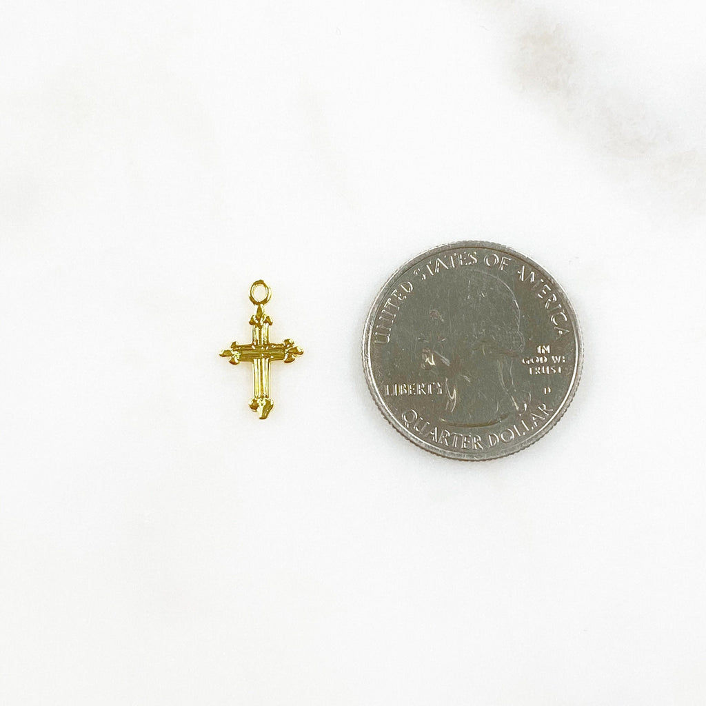 Sterling Silver or Vermeil or Dainty Small Tiny Mini Fleur De Lis Pointed