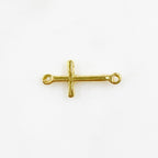 Sterling Silver or Vermeil or Dainty Horizontal Cross Connector Link Charm