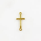 Sterling Silver or Vermeil or Dainty Horizontal Cross Connector Link Charm