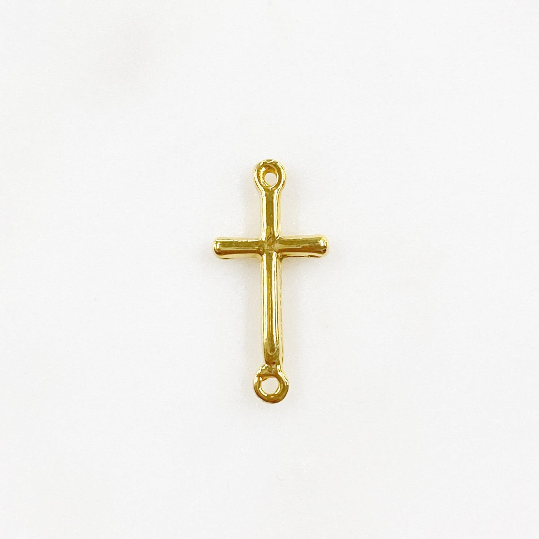 Sterling Silver or Vermeil or Dainty Horizontal Cross Connector Link Charm