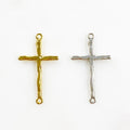 Sterling Silver or Vermeil or Large Hammered Textured Horizontal Cross