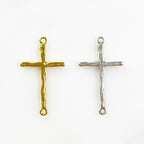 Sterling Silver or Vermeil or Large Hammered Textured Horizontal Cross