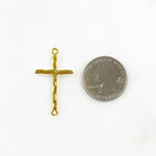 Sterling Silver or Vermeil or Large Hammered Textured Horizontal Cross