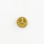 10mm Sterling Silver or Vermeil or Dotted Rim Peace Sign Circle Charm Hippie