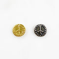 10mm Sterling Silver or Vermeil or Dotted Rim Peace Sign Circle Charm Hippie