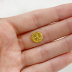 10mm Sterling Silver or Vermeil or Dotted Rim Peace Sign Circle Charm Hippie