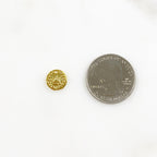 Sterling Silver or Vermeil or Tiny Mini Crown with Dots Circle Medallion Coin